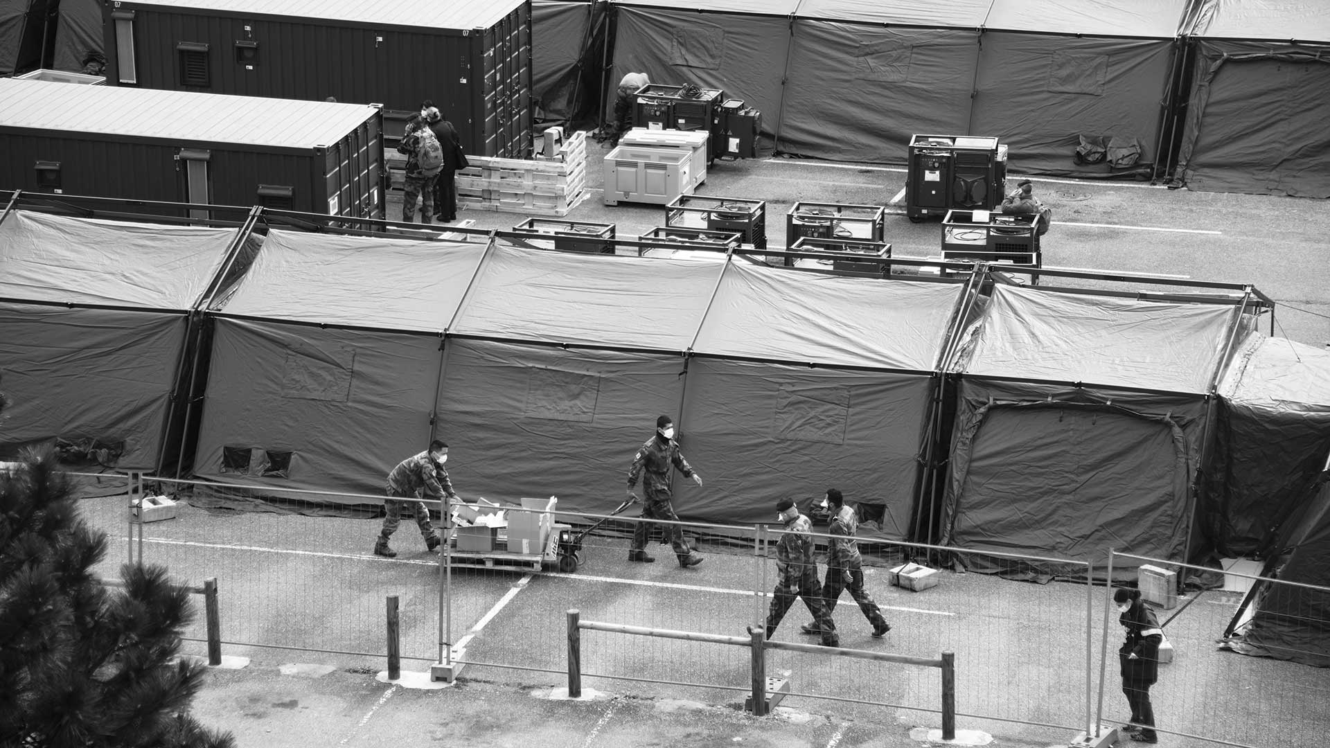 Shooting Covid raconter Mulhouse en temps de pandémie - " Sur le toit ", l'hôpital militaire depuis le toit du GHRMSA 