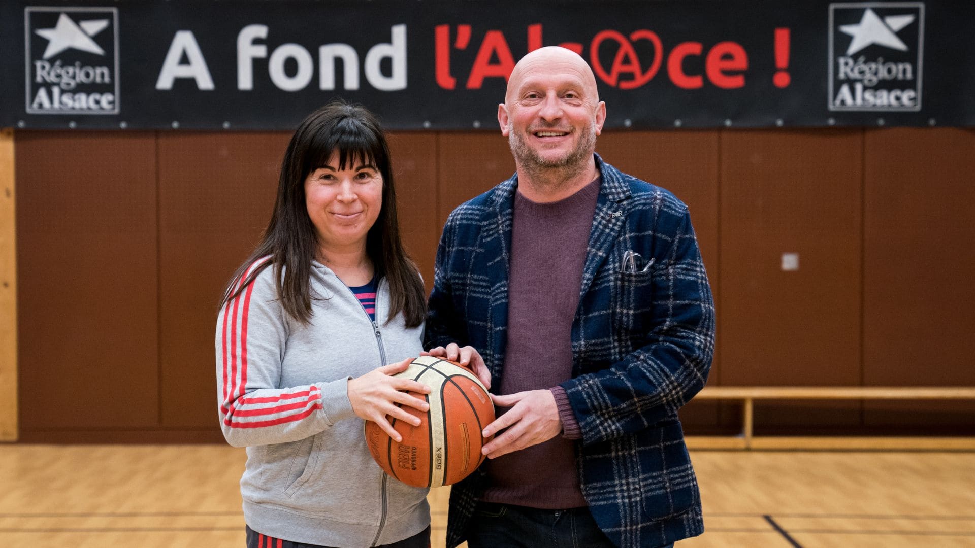 Marie Parageaud vice présidente et Damien Hausherr président du Basket club de Berrwiller Staffelfelden