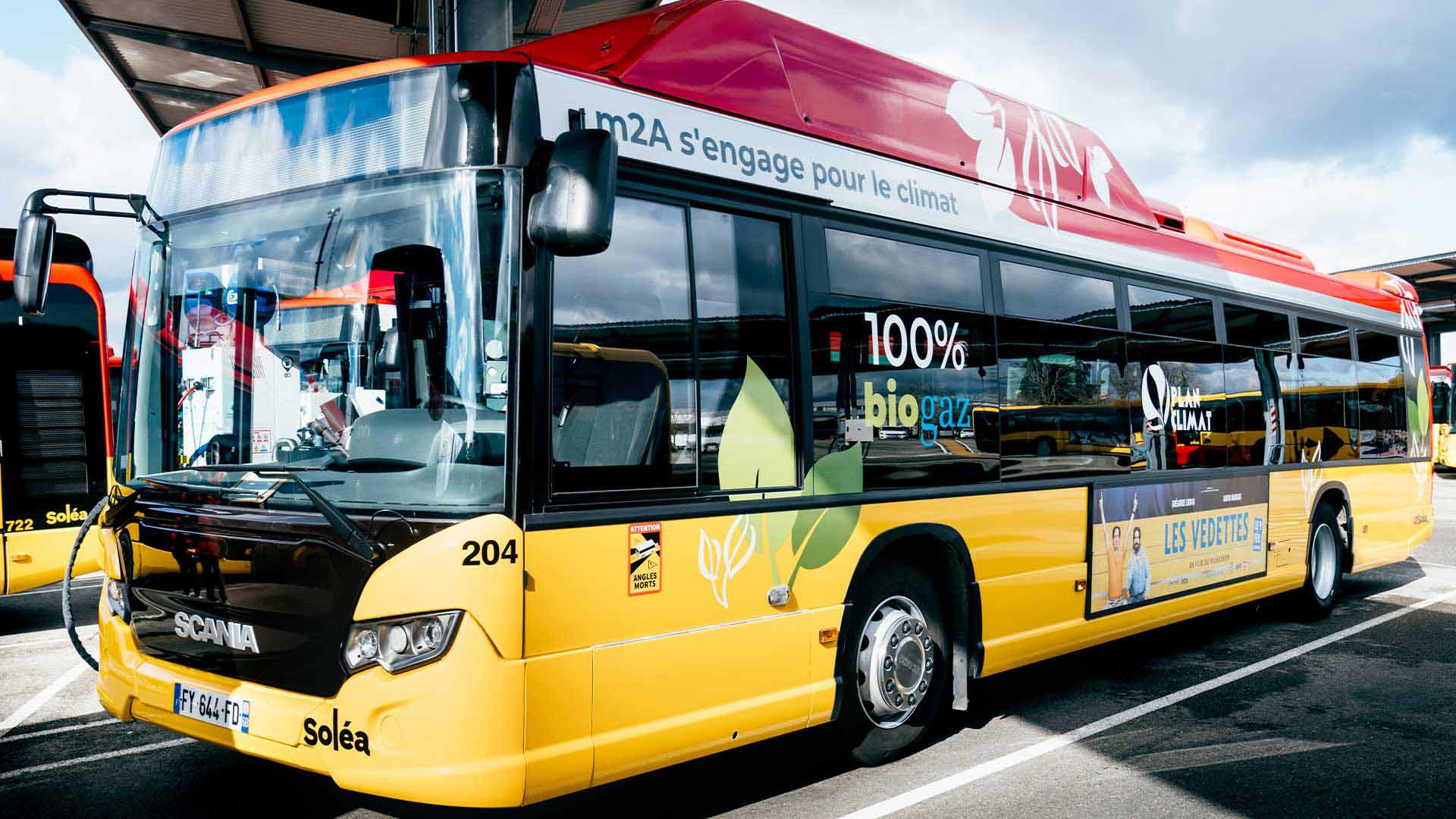 Bus biogaz Soléa m2A - bus moins polluant et respectueux de l'environnement