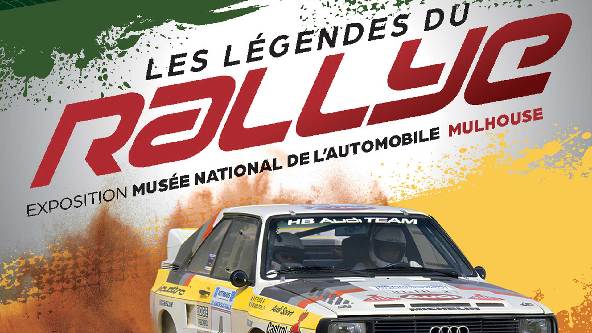 Visuel de l'exposition "Les Légendes du Rallye" au Musée National de l'Automobile - Collection Schlumpf