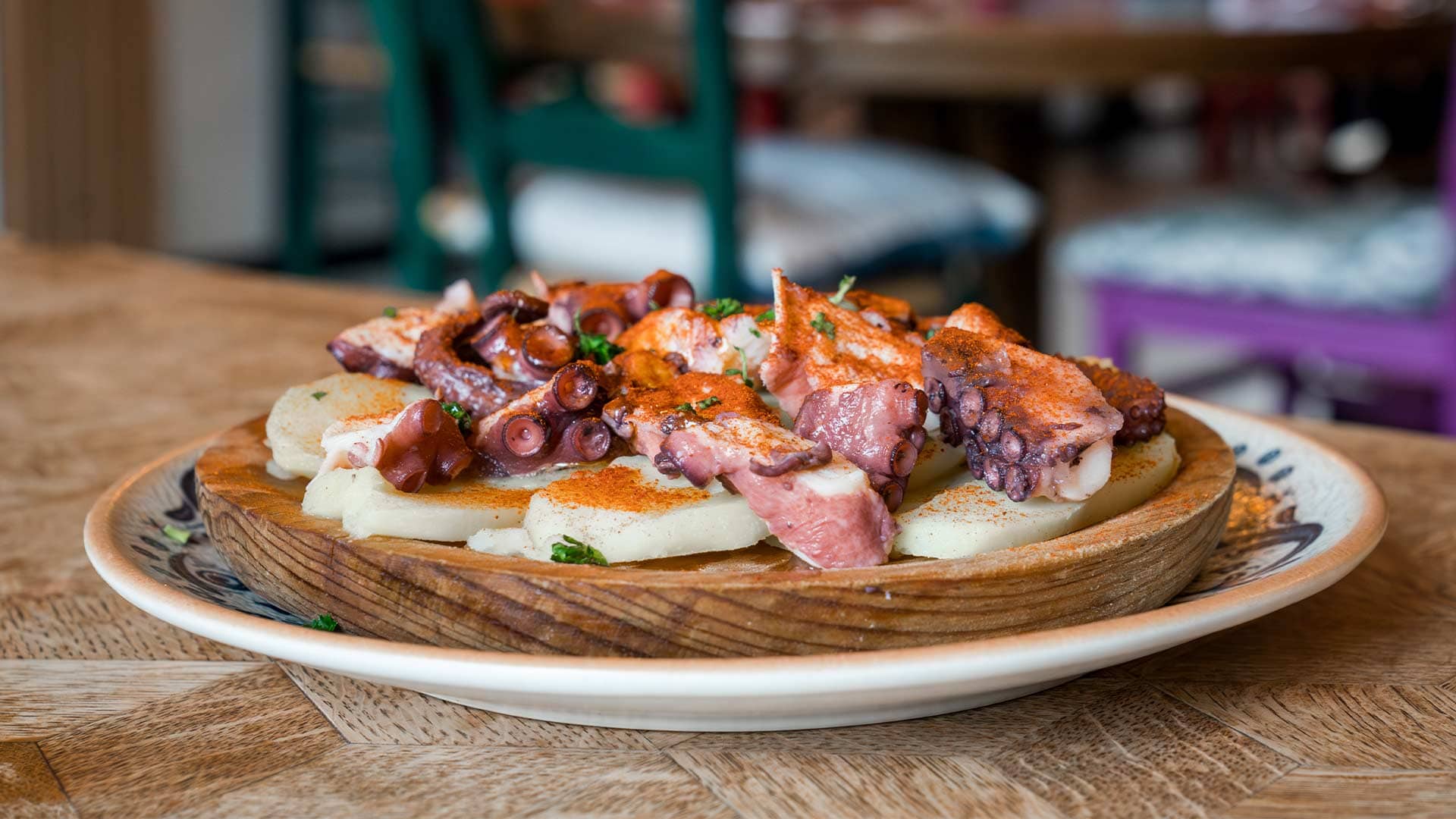 Pulpo a la Gallega, restaurant "Los Buenos Dias"