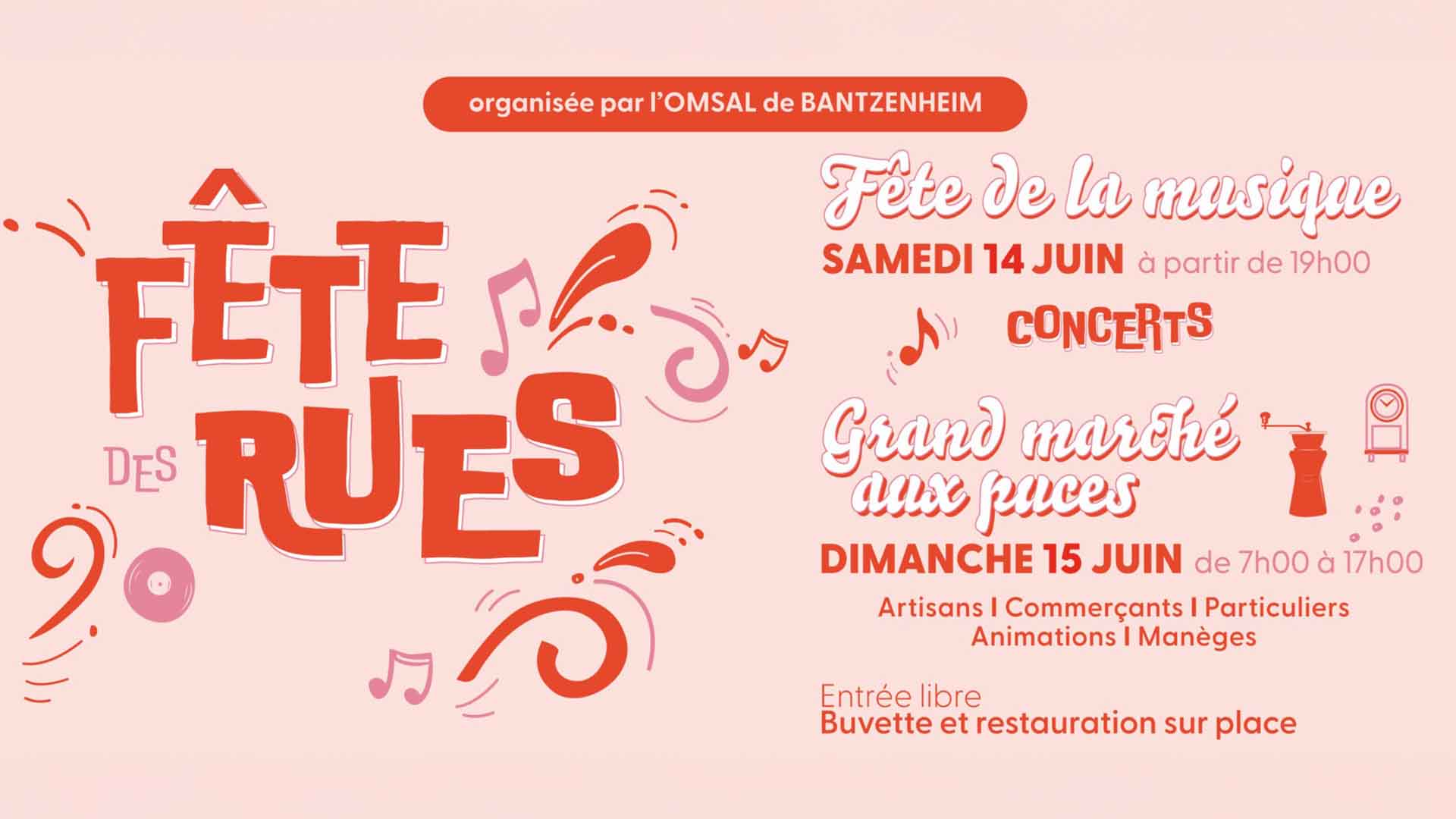 Affiche de la fête des rues 2025 à Bantzenheim