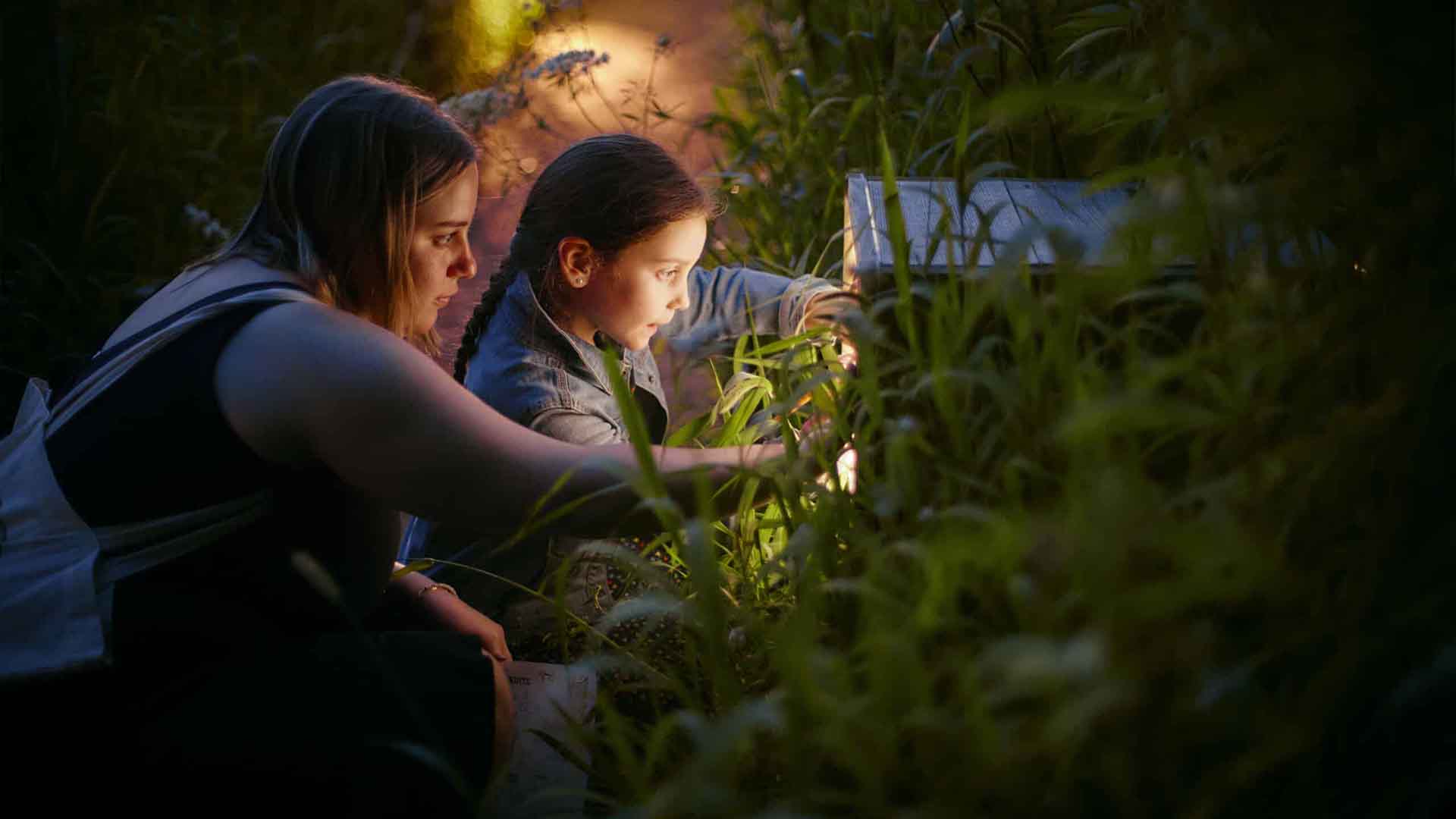 Enfants dans un parc féérique