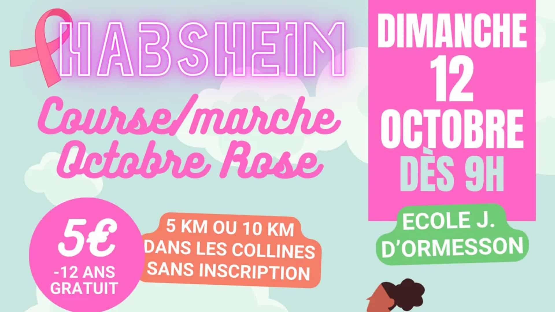 Affiche course / marche Octobre rose à Habsheim