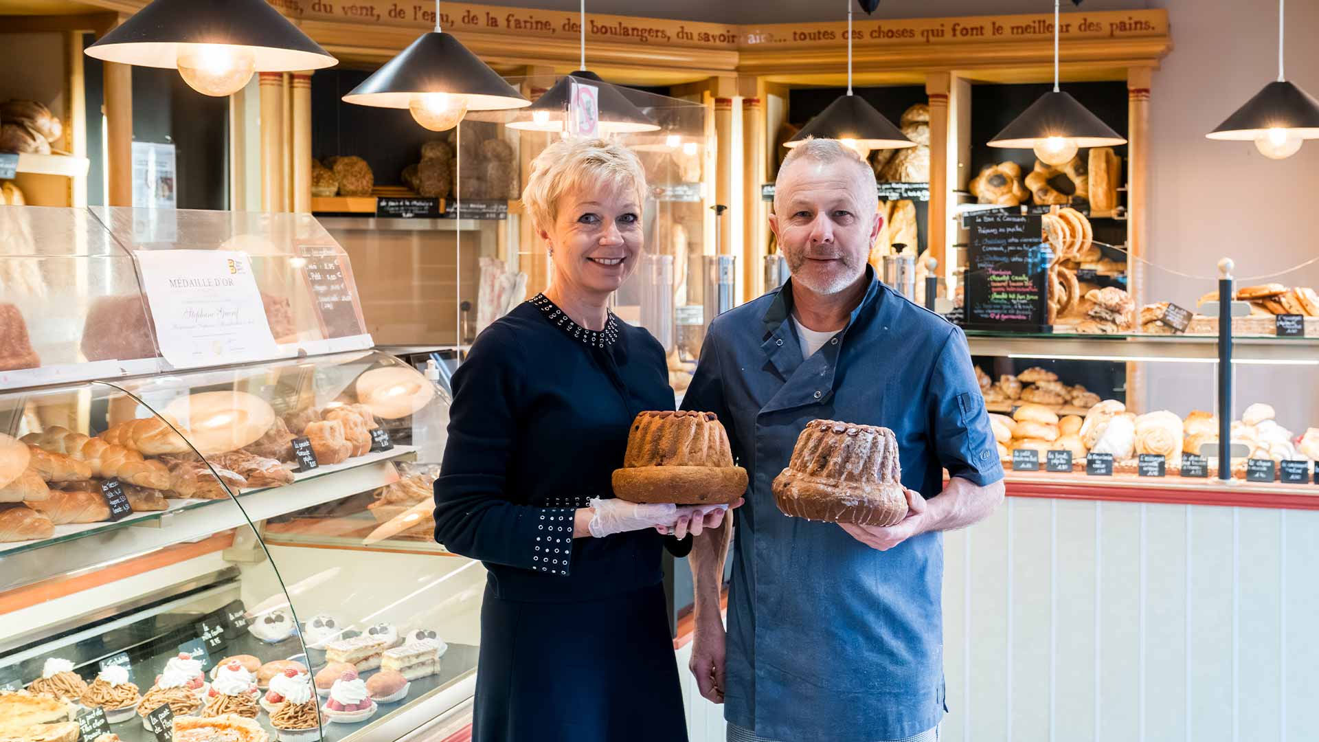 Christel et Stéphane Guérif, gérants de la boulangerie "Stéphane"