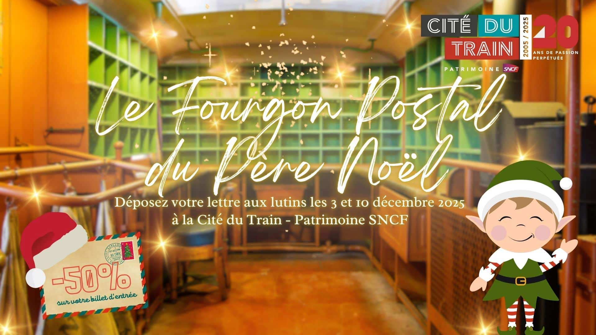 Le Fourgon Postal du Père Noël à la Cité du Train à Mulhouse