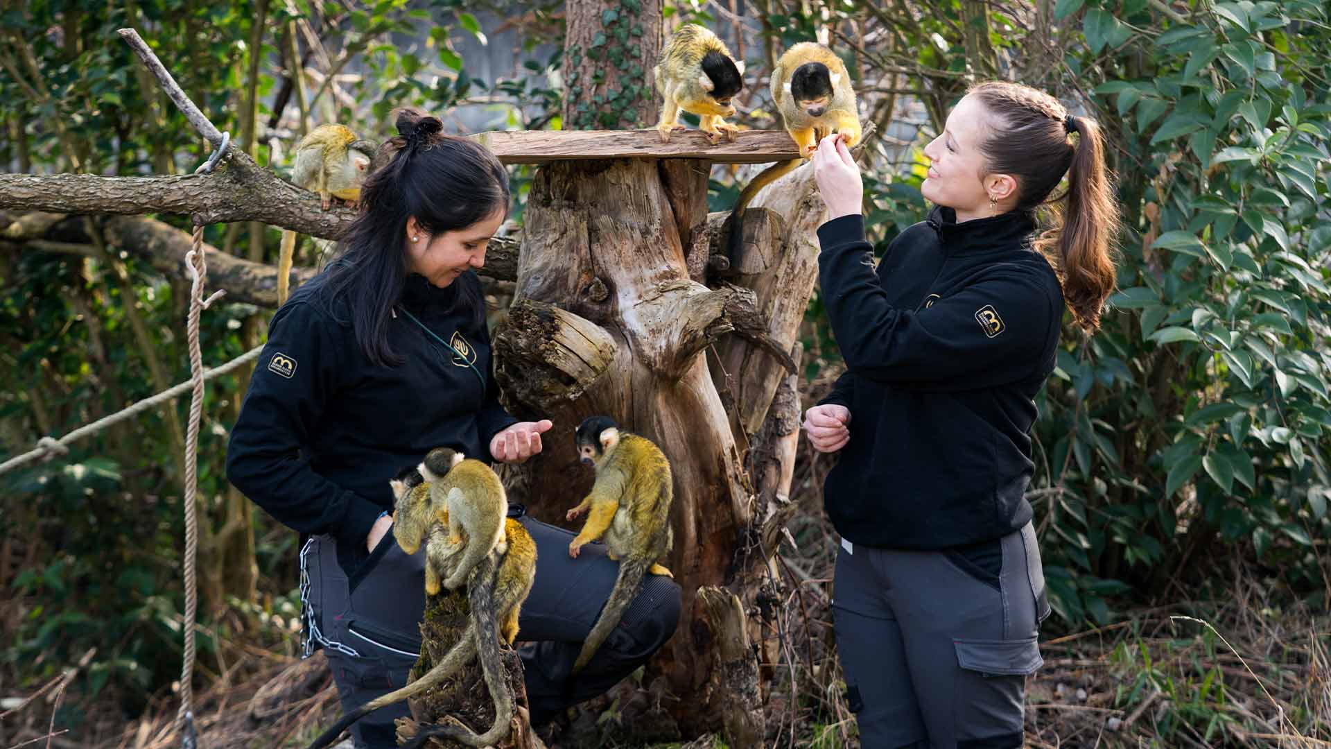 Justine et Dayanna, soigneuses des primates au Parc Zoologique & Botanique de Mulhouse