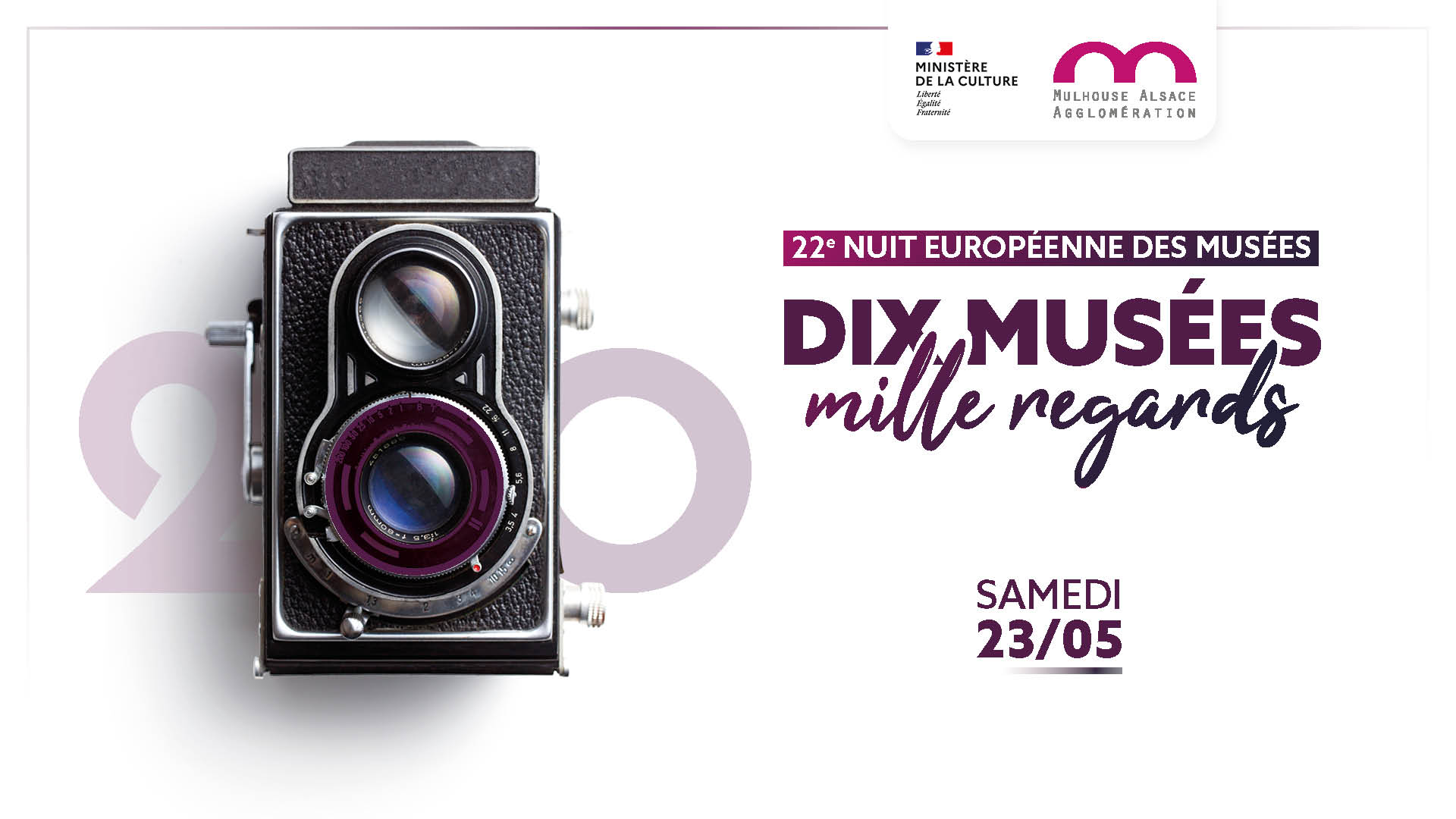 Affiche "Dix musées, mille regards" dans le cadre de la Nuit européenne des musées 2026