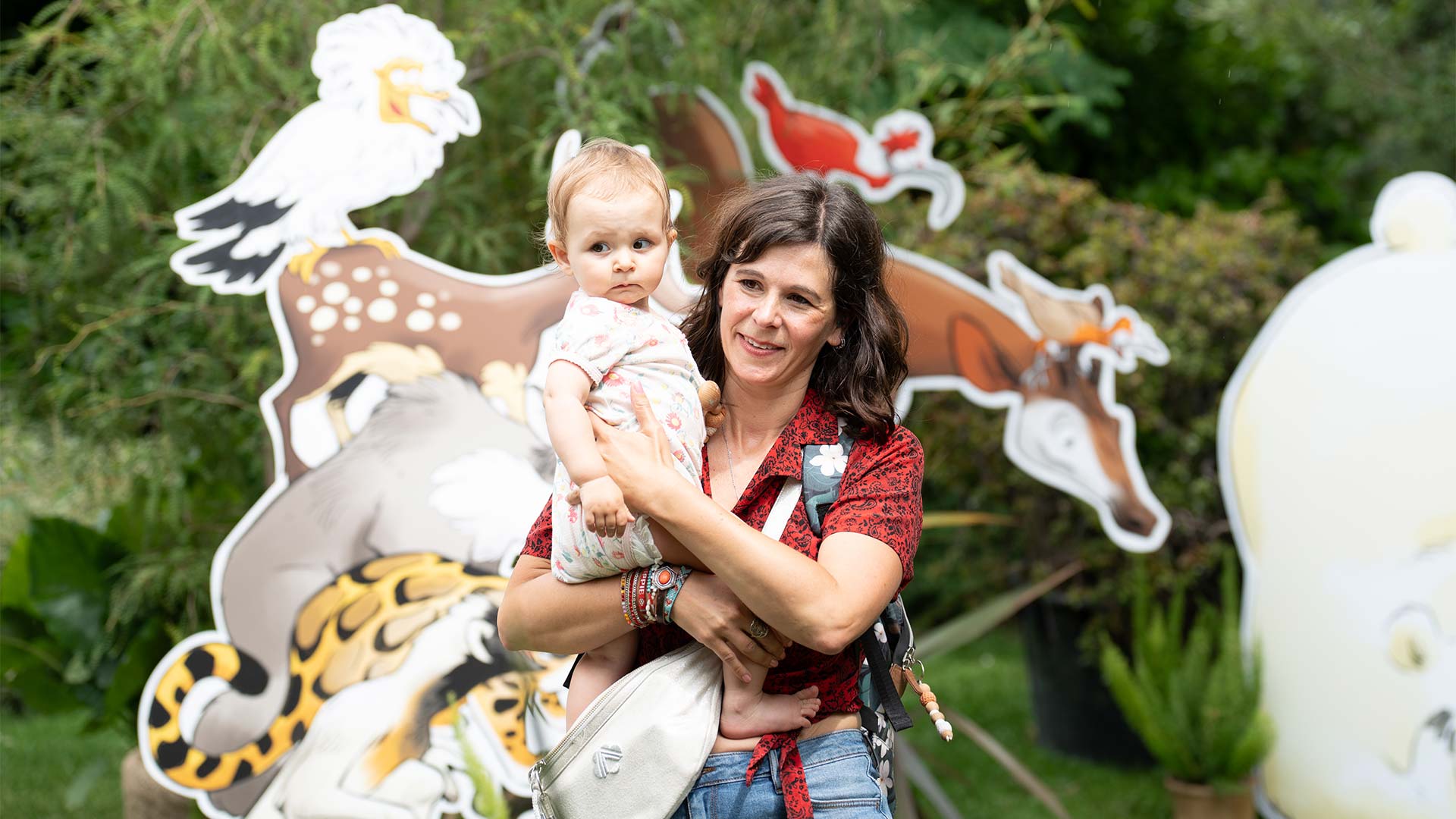 Maman et sa fille au festival "Groaaar !" au Parc Zoologique & Botanique de Mulhouse